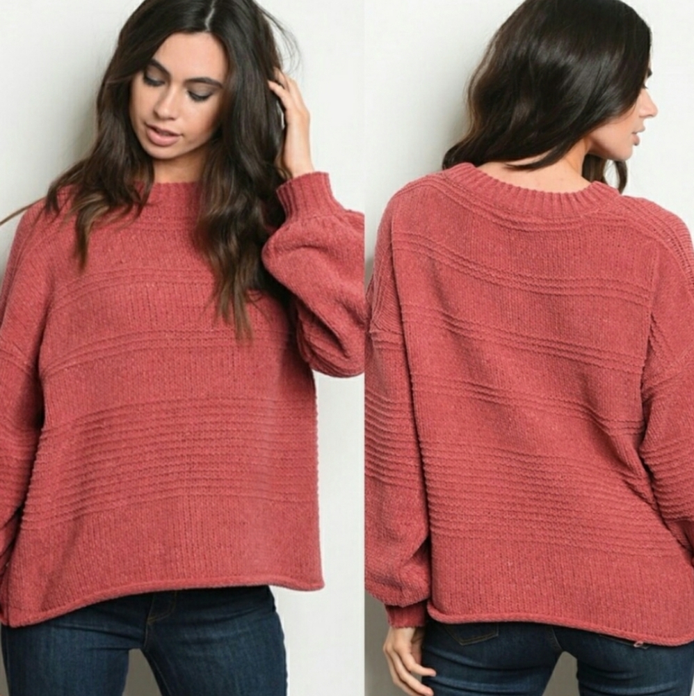 Love Riche brick chenille sweater size Small